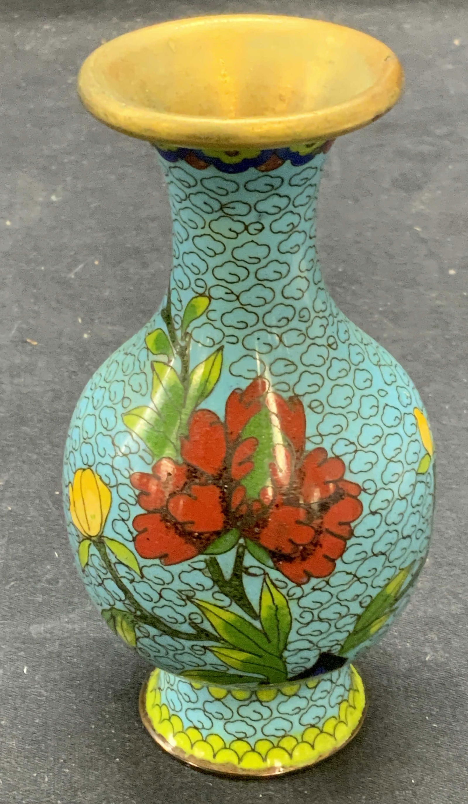 Asian Floral Cloisonne Vase (1 of 6)