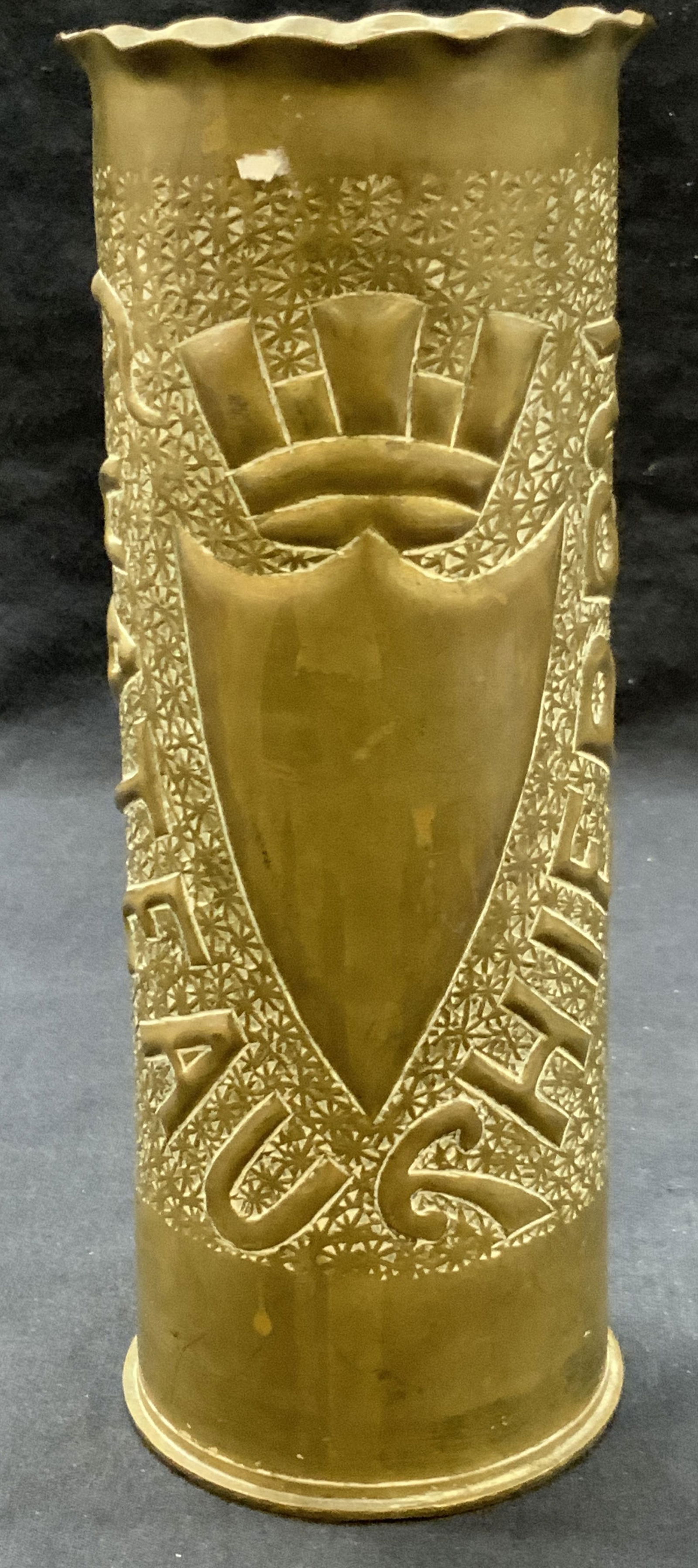 Chateau Thierry Embossed Brass Candle Holder (1 of 7)