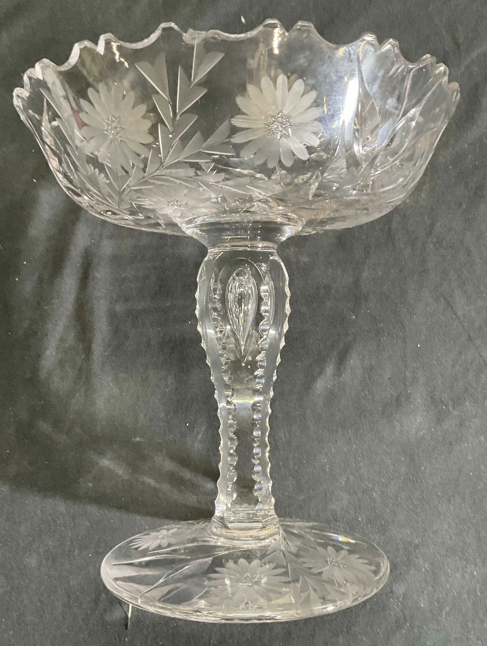 Vintage Cut Crystal Pedestal Compote Dish (1 of 10)