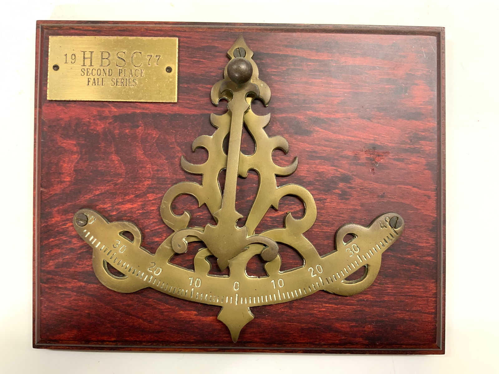 Vtg Brass Nautical Pitch Gauge Plaque Award (1 of 7)