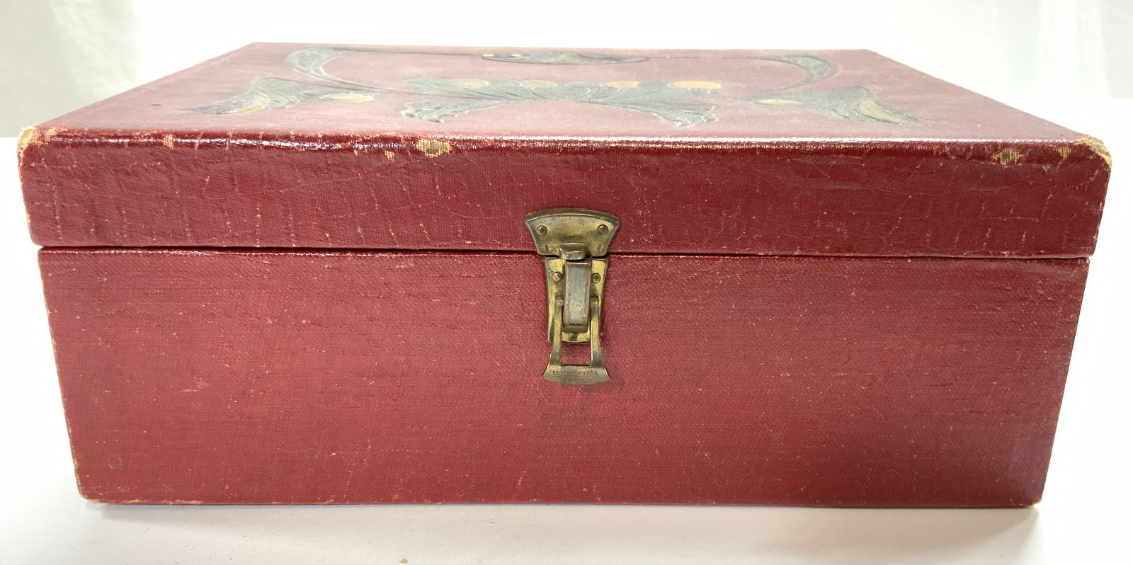 Leather Lined Vntg Jewelry Box Red (1 of 10)