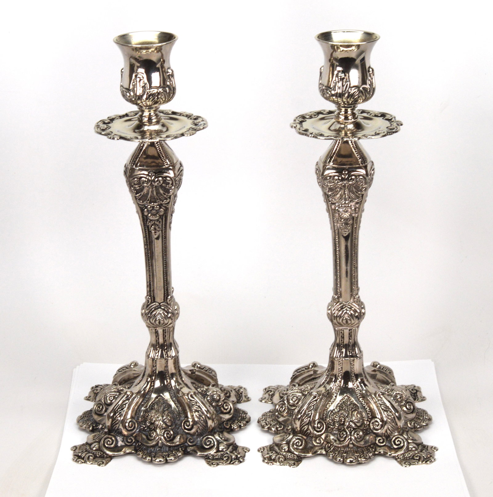 Pair of Silverplated Decorative Candlesticks (1 of 4)