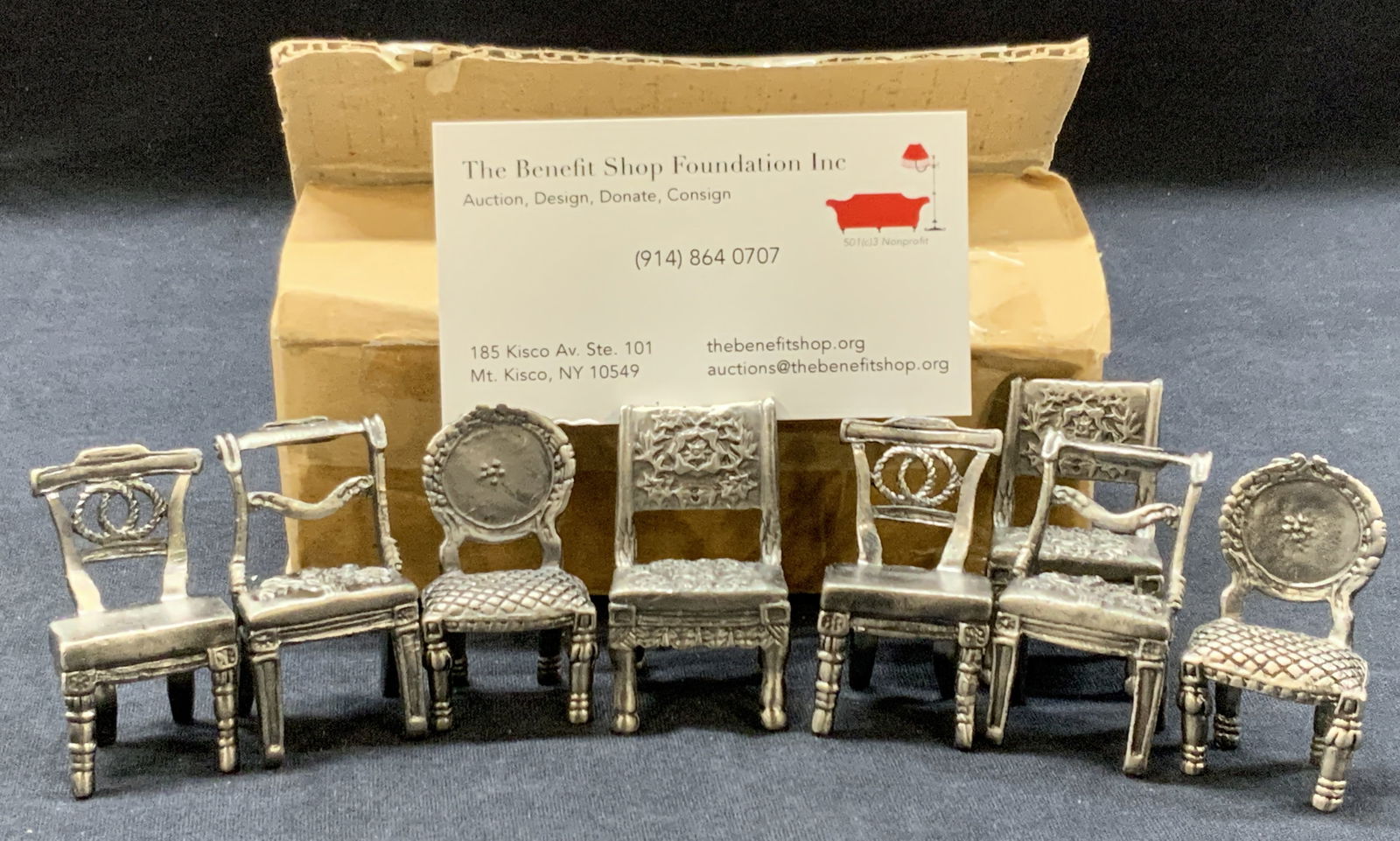 Set 8 Pewter Chair Place Card Holders (1 of 10)