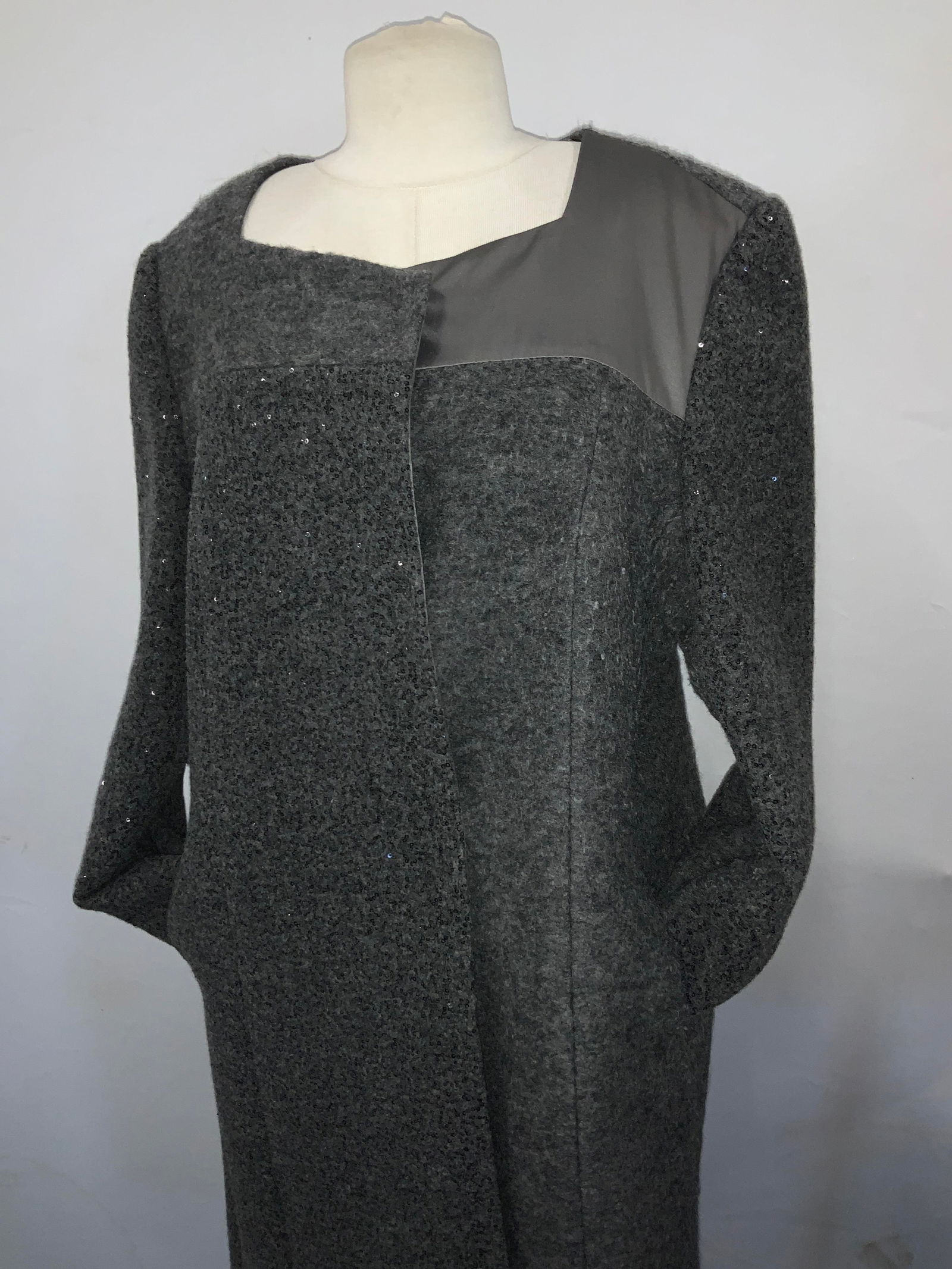 Elegant Grey Wool Evening Coat (1 of 9)
