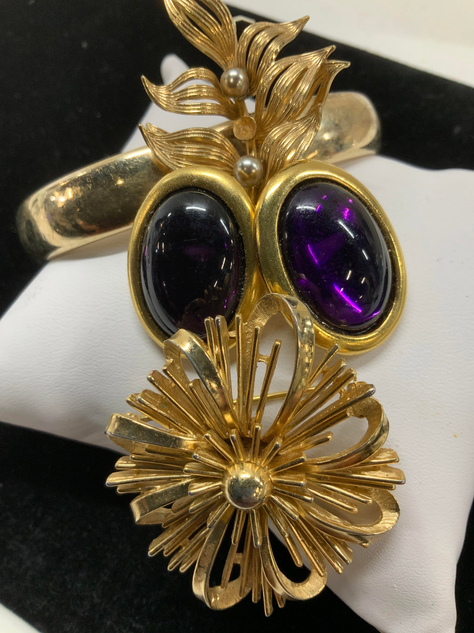 12K GF Bangle & Forstner Brooch, Trifari Brooch, 7 (1 of 10)