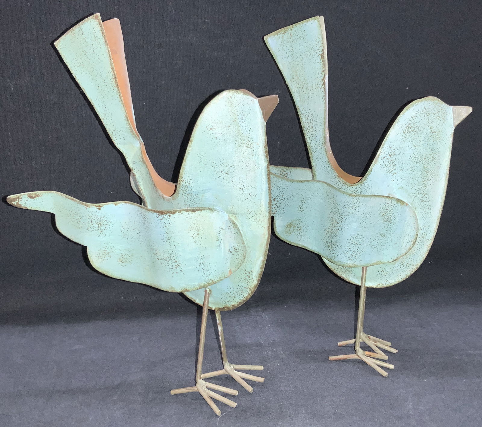 2 Painted Metal Made Bird Sculptures (1 of 8)