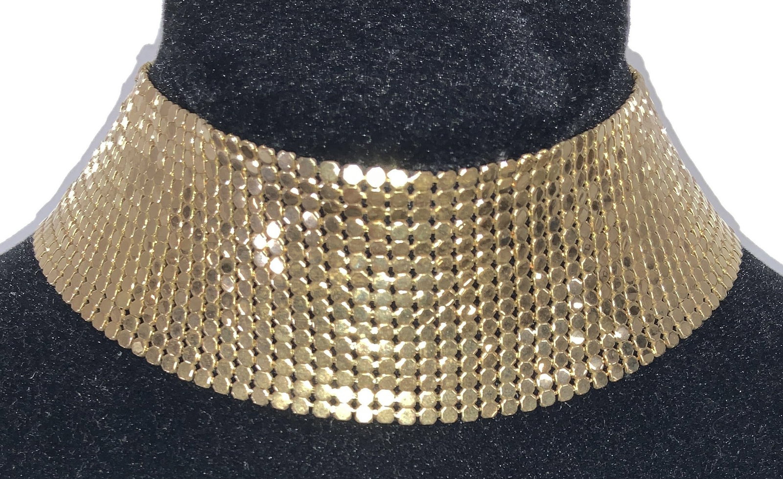 Gold Tone Mesh Choker Necklace (1 of 6)