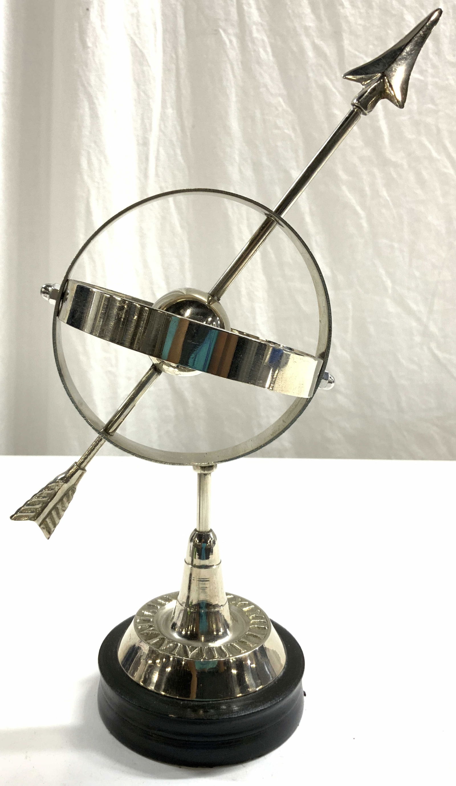 Vintage Metal Armillary Sphere W Wood Base (1 of 8)