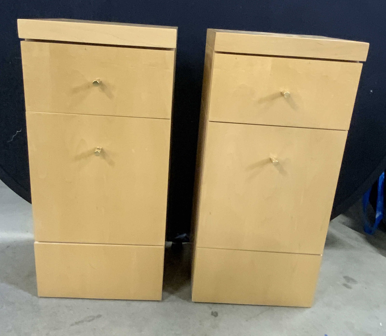 Pair Two Drawer Wooden Nightstands (1 of 10)