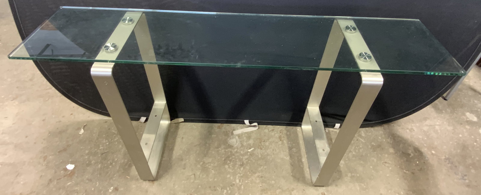 Vintage Postmodern Glass & Metal Console Table (1 of 15)