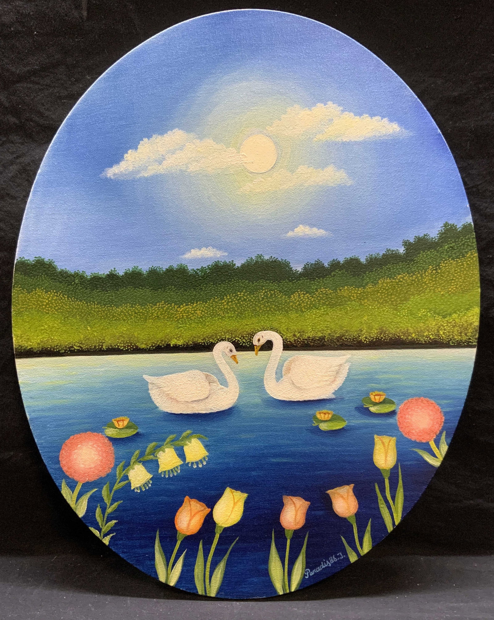 Branko Paradis Landscape with Swans Oil Painting (1 of 6)
