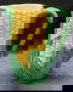 Ceramic Corn Husk Majolica Pitcher , Japan
