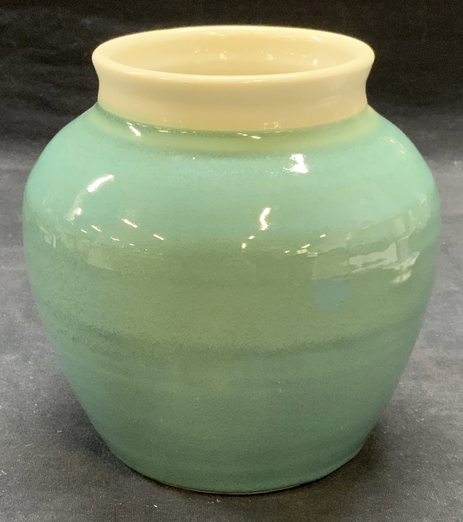 Signed Blue Glaze Ceramic Vase (1 of 6)