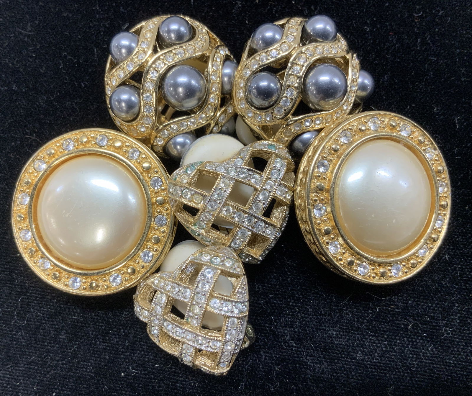 3 Pairs Clip On Costume Earrings , Liz Claiborne (1 of 7)