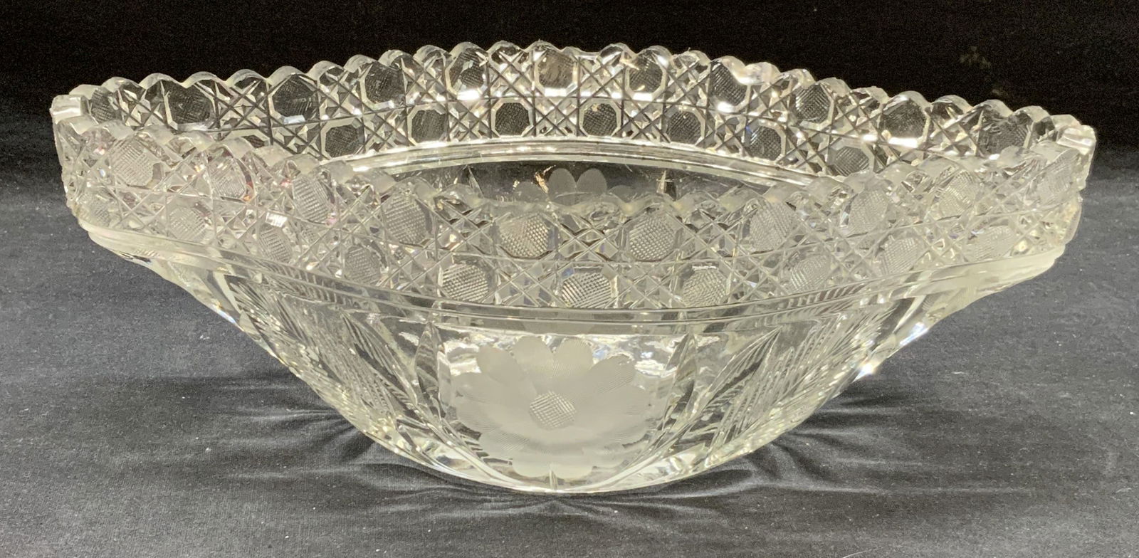 Thick Walled Cut Crystal Bowl (1 of 7)