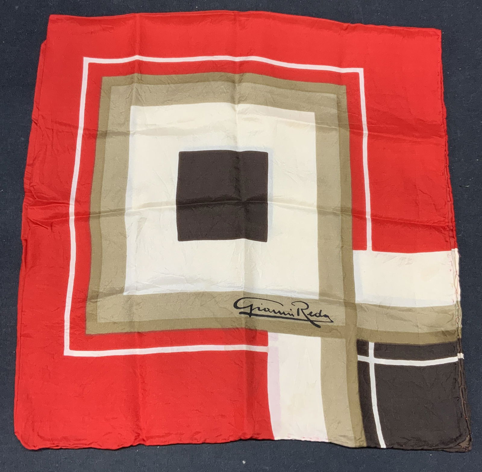 Gianni Reda Red/Brown Silk Scarf (1 of 6)