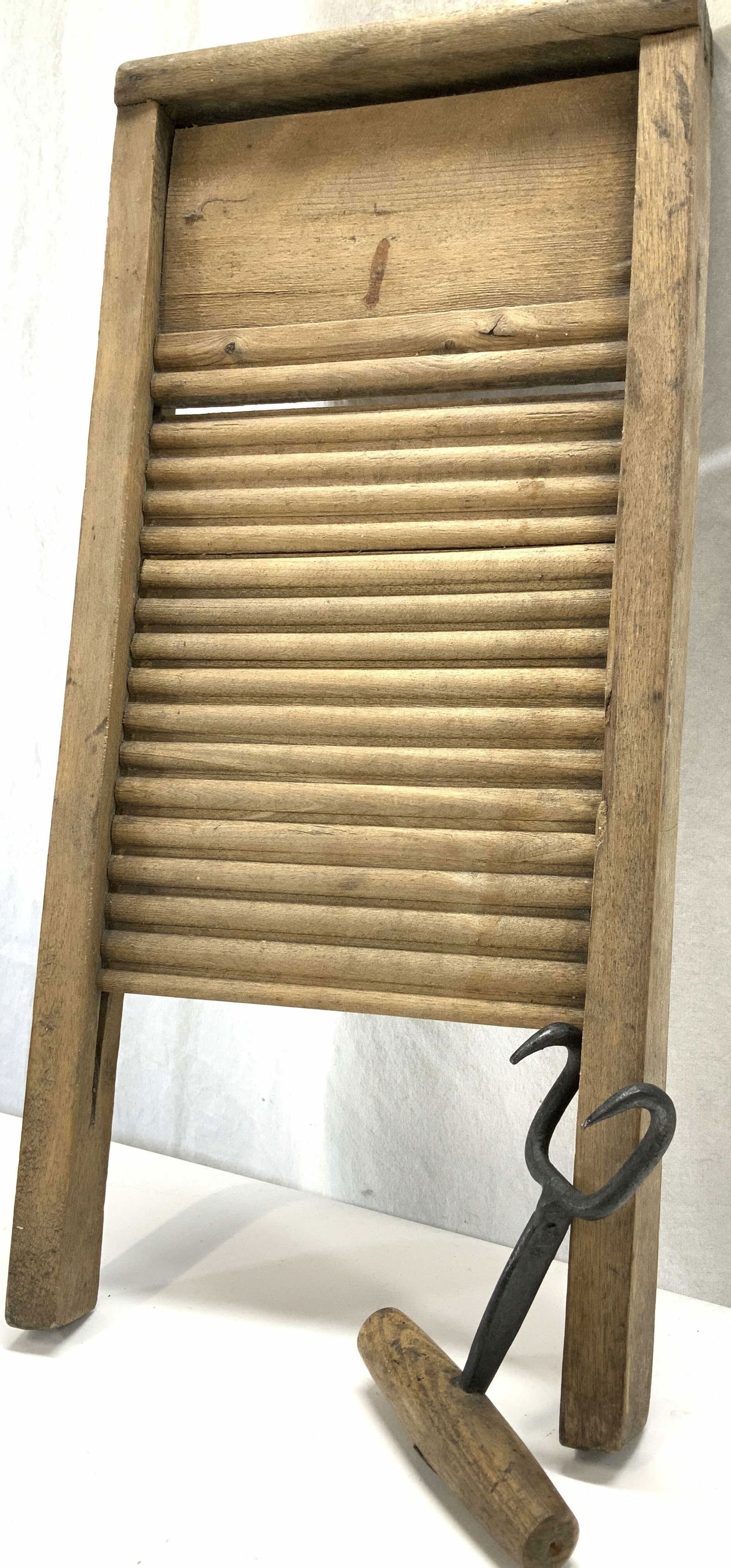 Antique Wood Washboard & Iron Sack Hook, 2 (1 of 8)