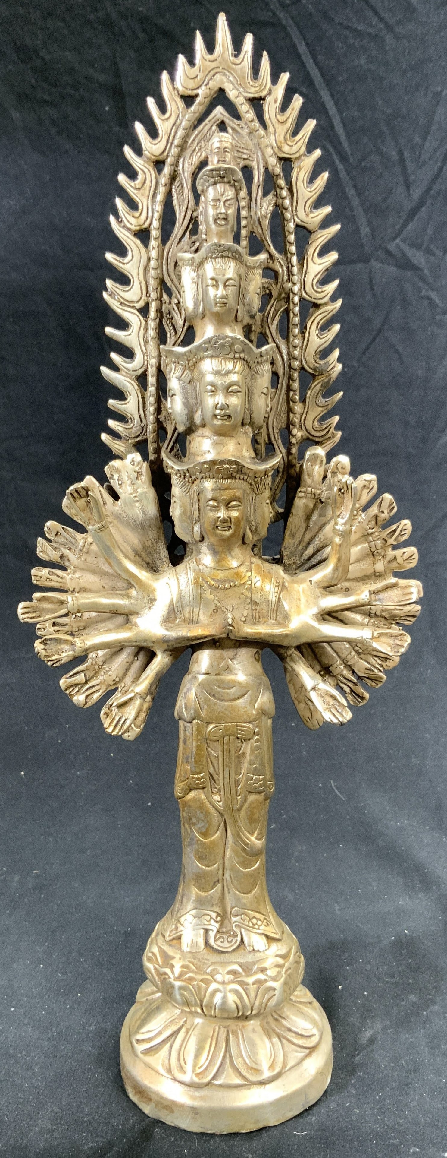 Silvered Brass Tibetan Bodhisattva Sculpture (1 of 7)