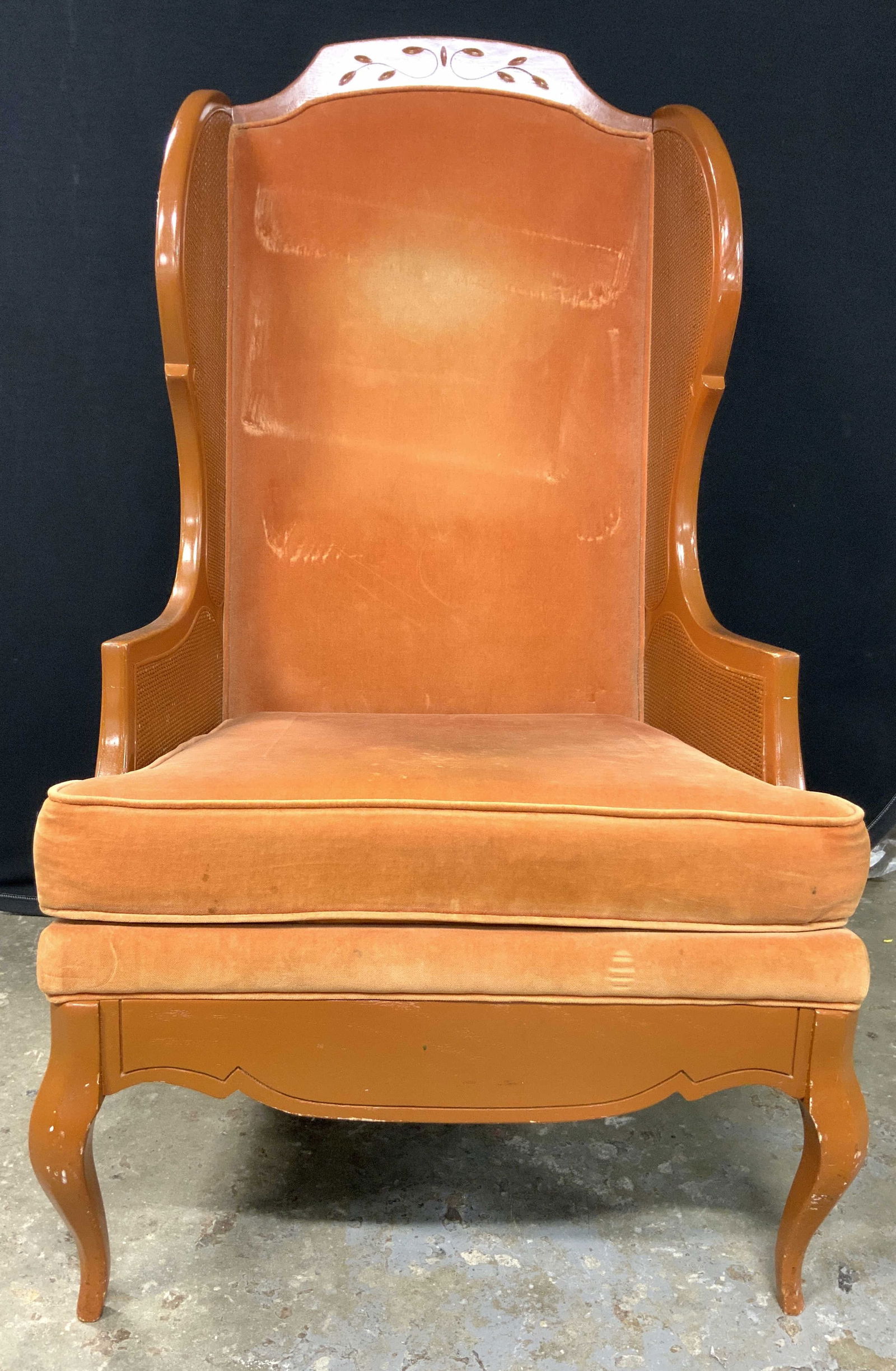 Vintage Wooden Caned Wingback Armchair (1 of 9)