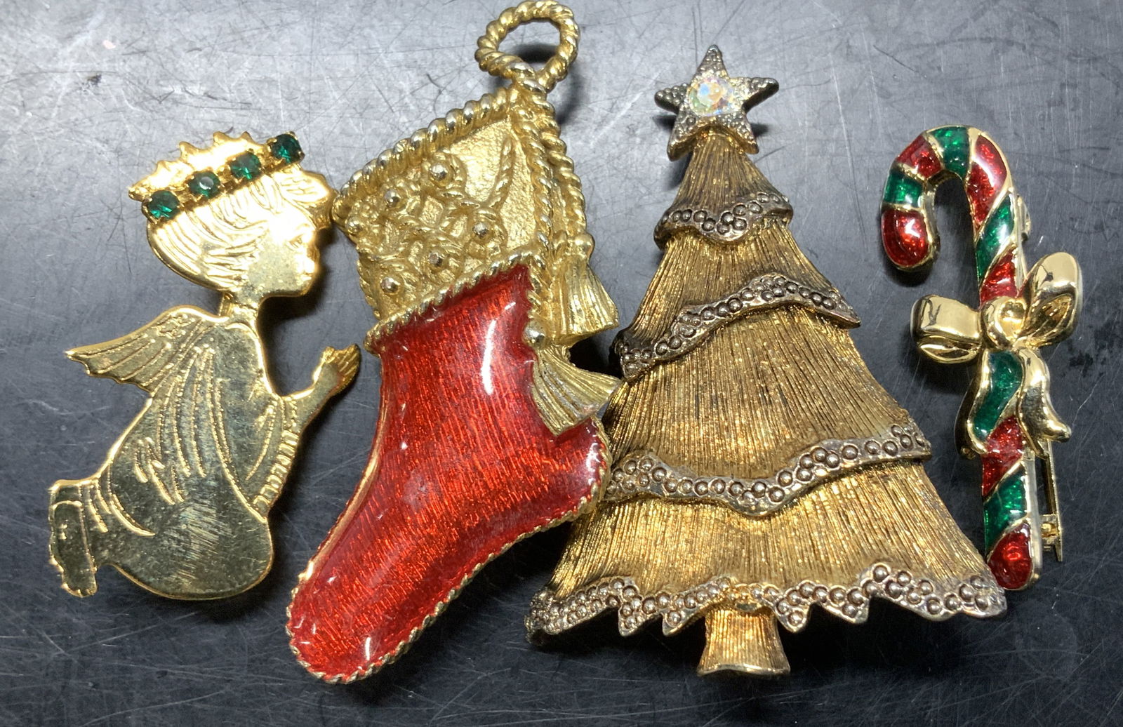 Gerrys, W Enamel & Gold Tn Christmas Brooches (1 of 6)