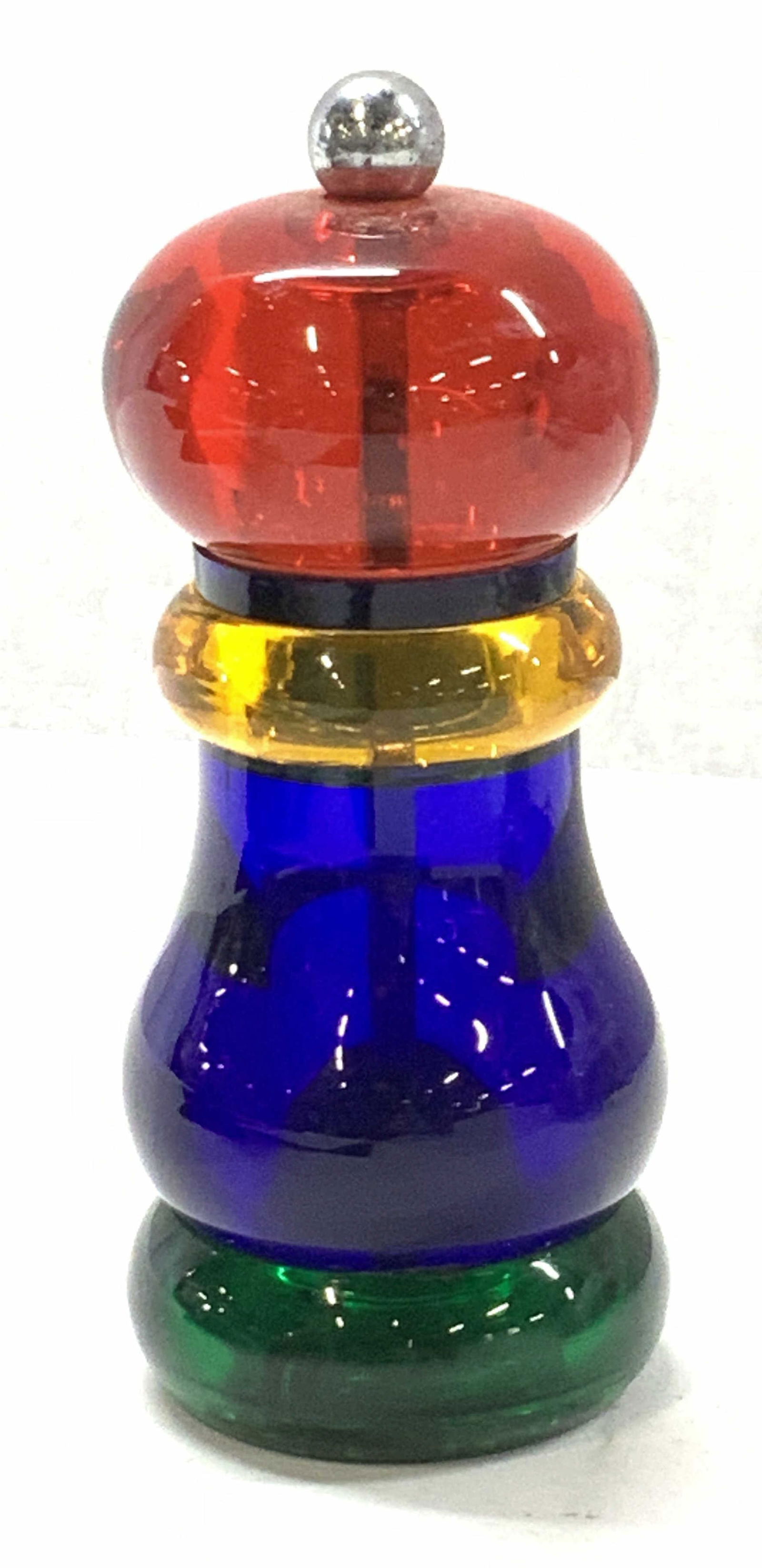 Olde Thompson Multi Color Lucite Pepper Grinder: Olde Thompson signed pepper grinder, multi color lucite. . Has weight. 5.5 x 2.5 in. Made in USA Pepper grinder, Olde Thompson Signed pepper grinder, Kitchenlia, kitchen decor and accessories, tableto