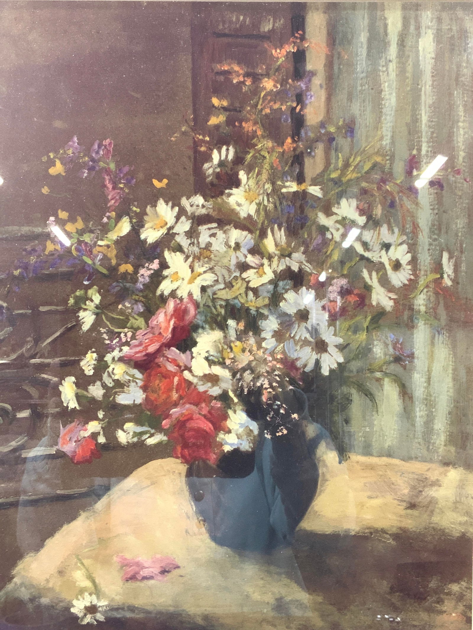 Framed Flower Bouquet Still Life Lithograph (1 of 8)