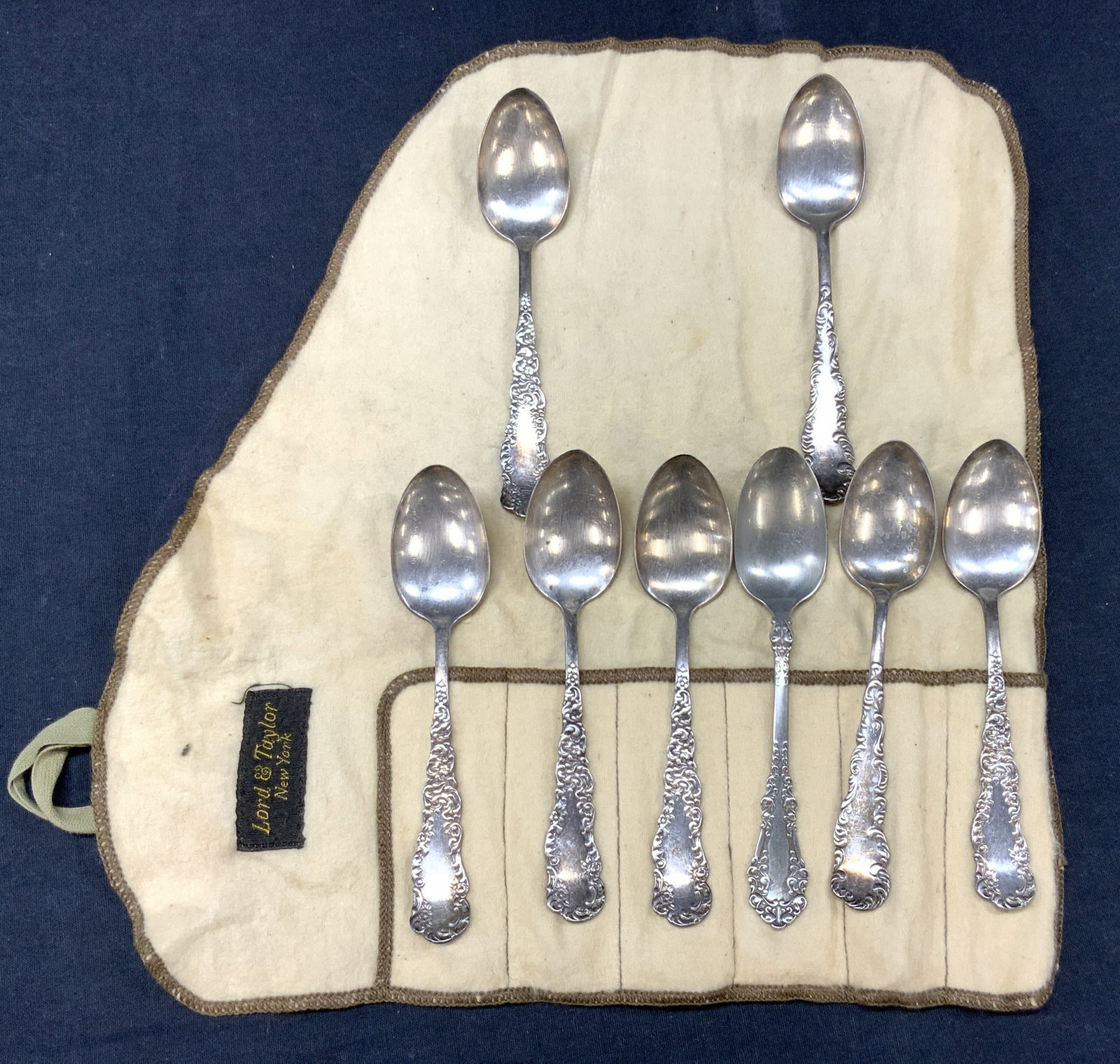 8 Silver Pl Tea Spoons W Dust Wrap, WM Rogers + (1 of 7)