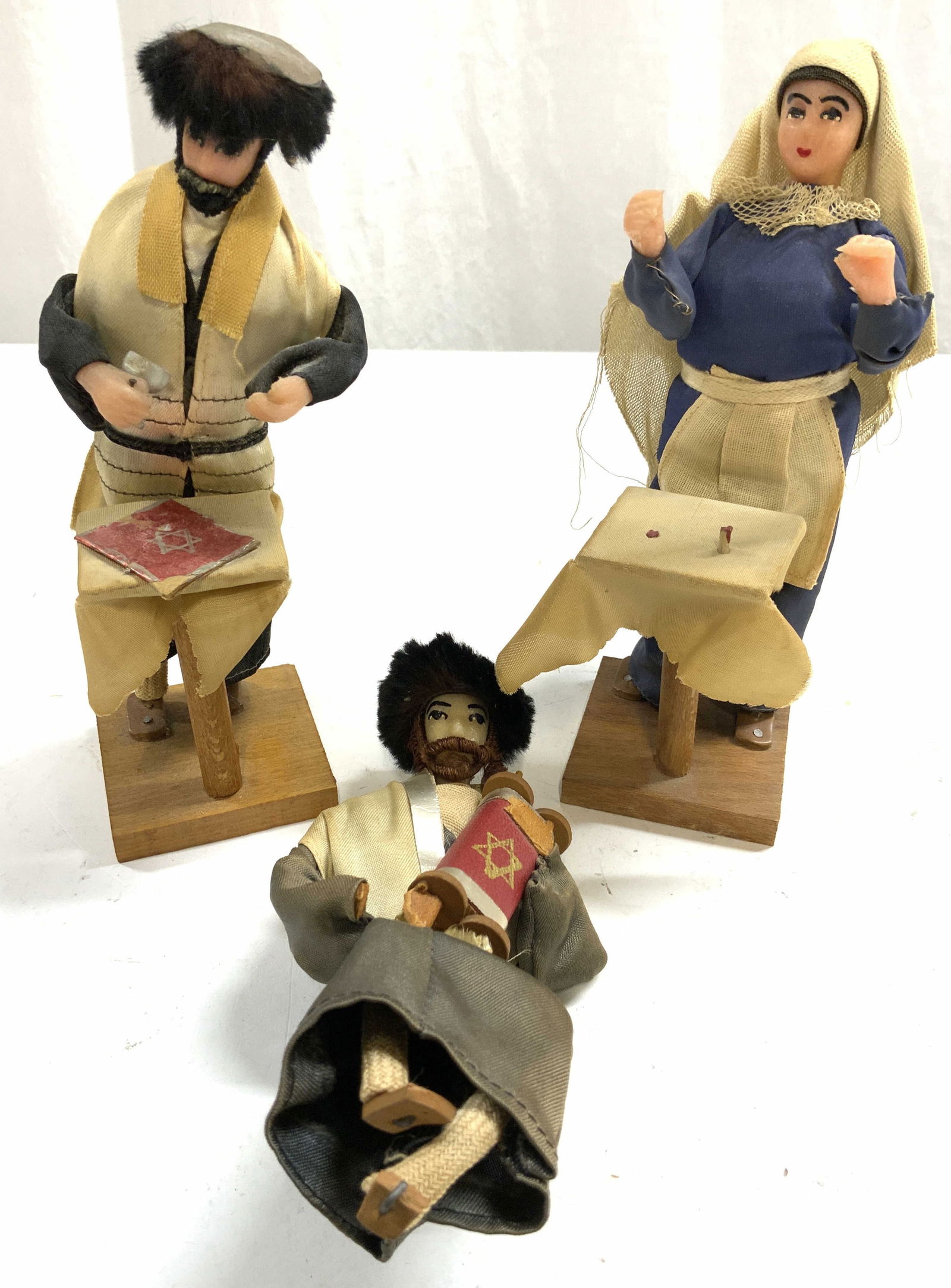 Lot 3 Vintage Cloth Judaica Dolls (1 of 10)