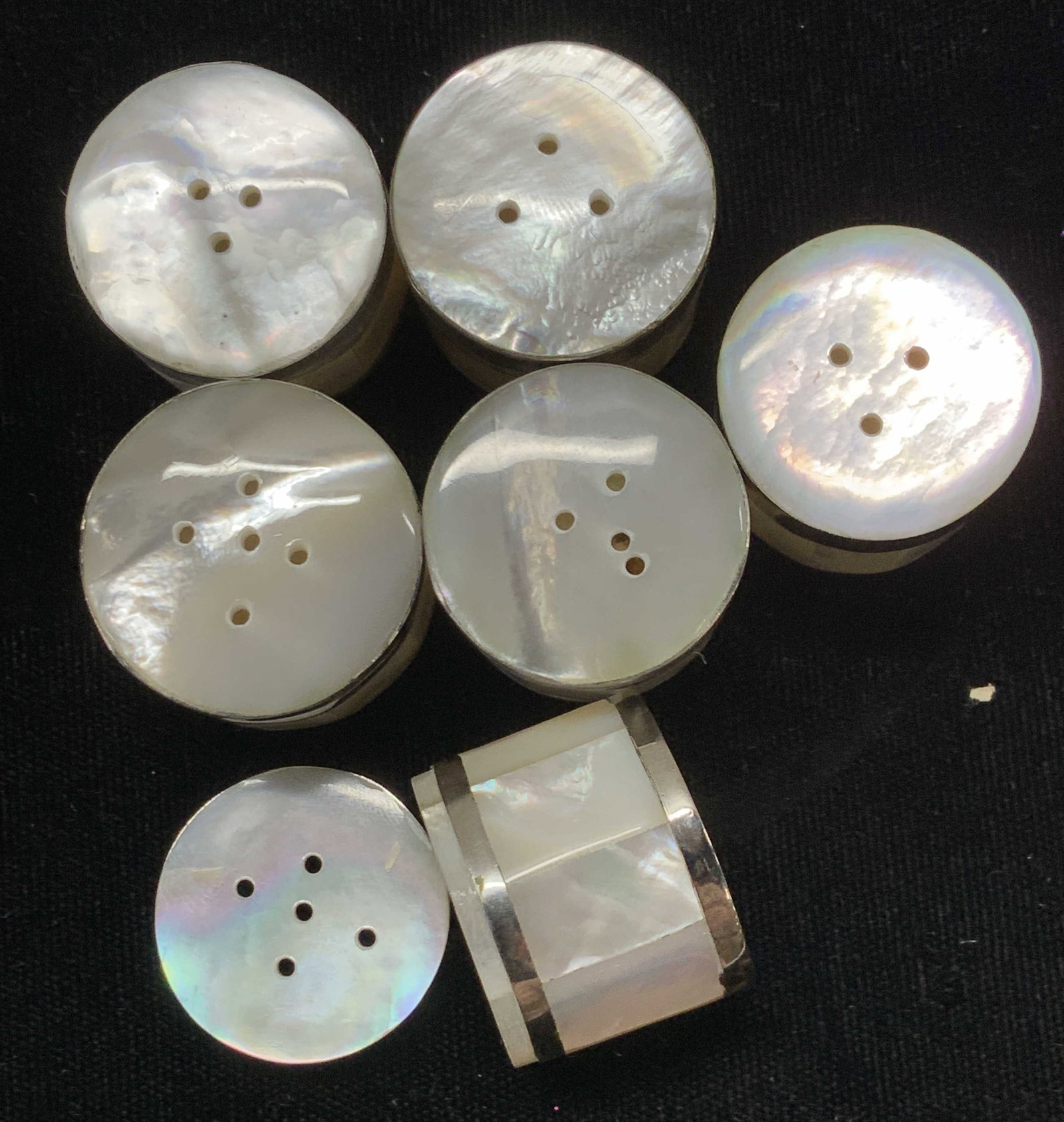 Set 6 Mother of Pearl Salt & Pepper Shakers (1 of 6)