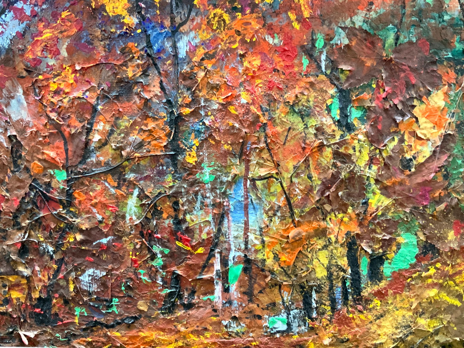 Signed Mixed Media Forest Painting (1 of 10)