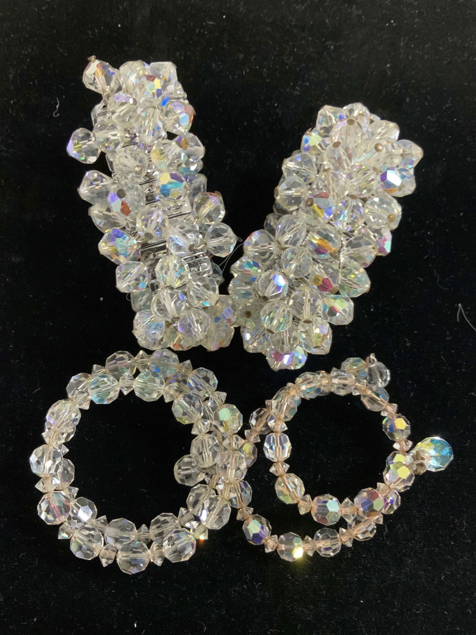 Aurora Borealis White Beaded Crystal Bracelets 4 (1 of 8)