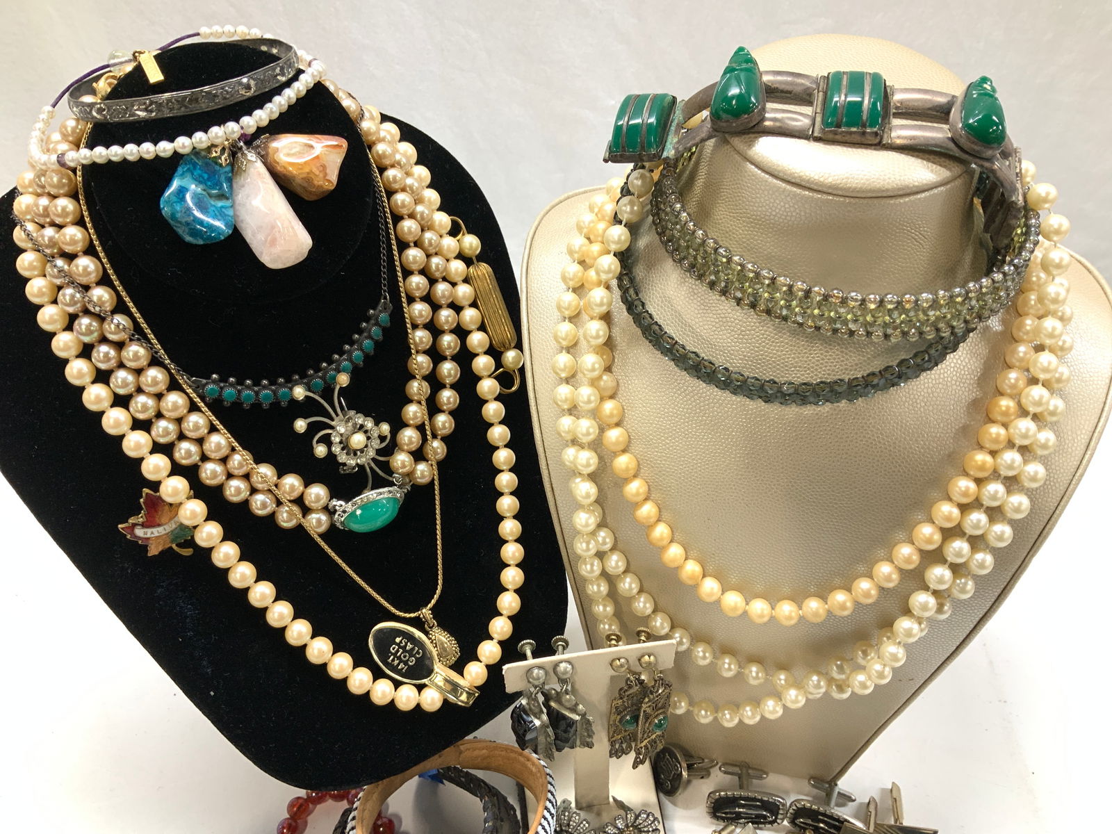 Grp Lot of Sterling, Leather, Gemstone, Jewelry (1 of 20)