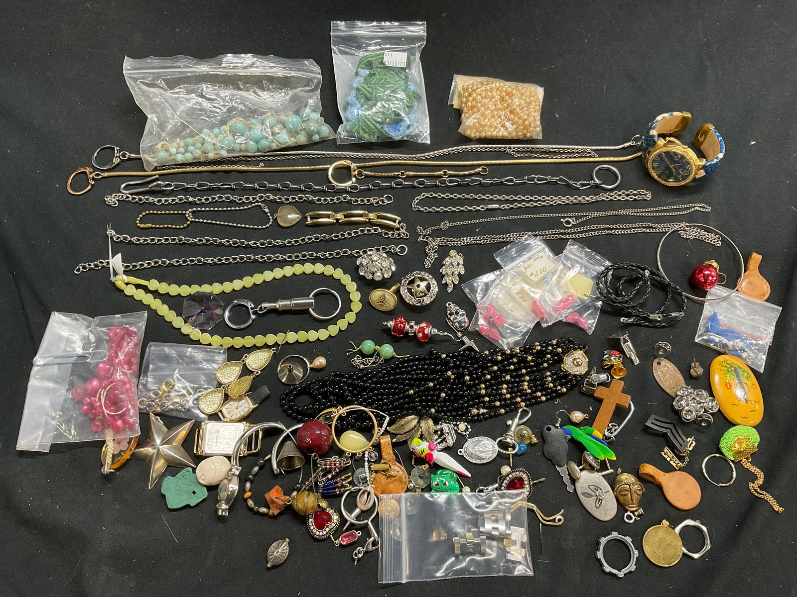 Jewelry Makers Grp Lot pink jade, quartz & more (1 of 10)