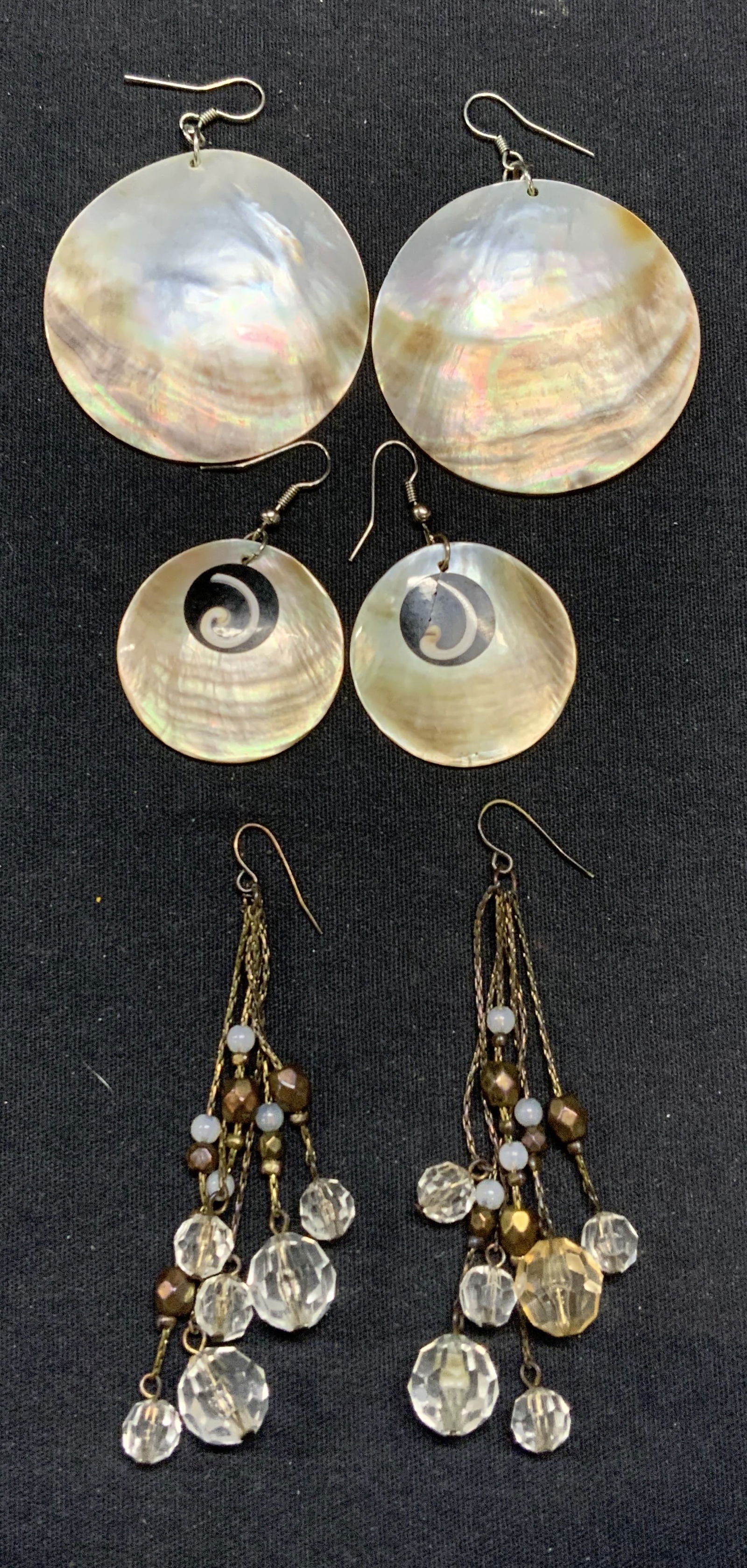 Lot 3 Mother of Pearl & Crystal Earrings (1 of 7)