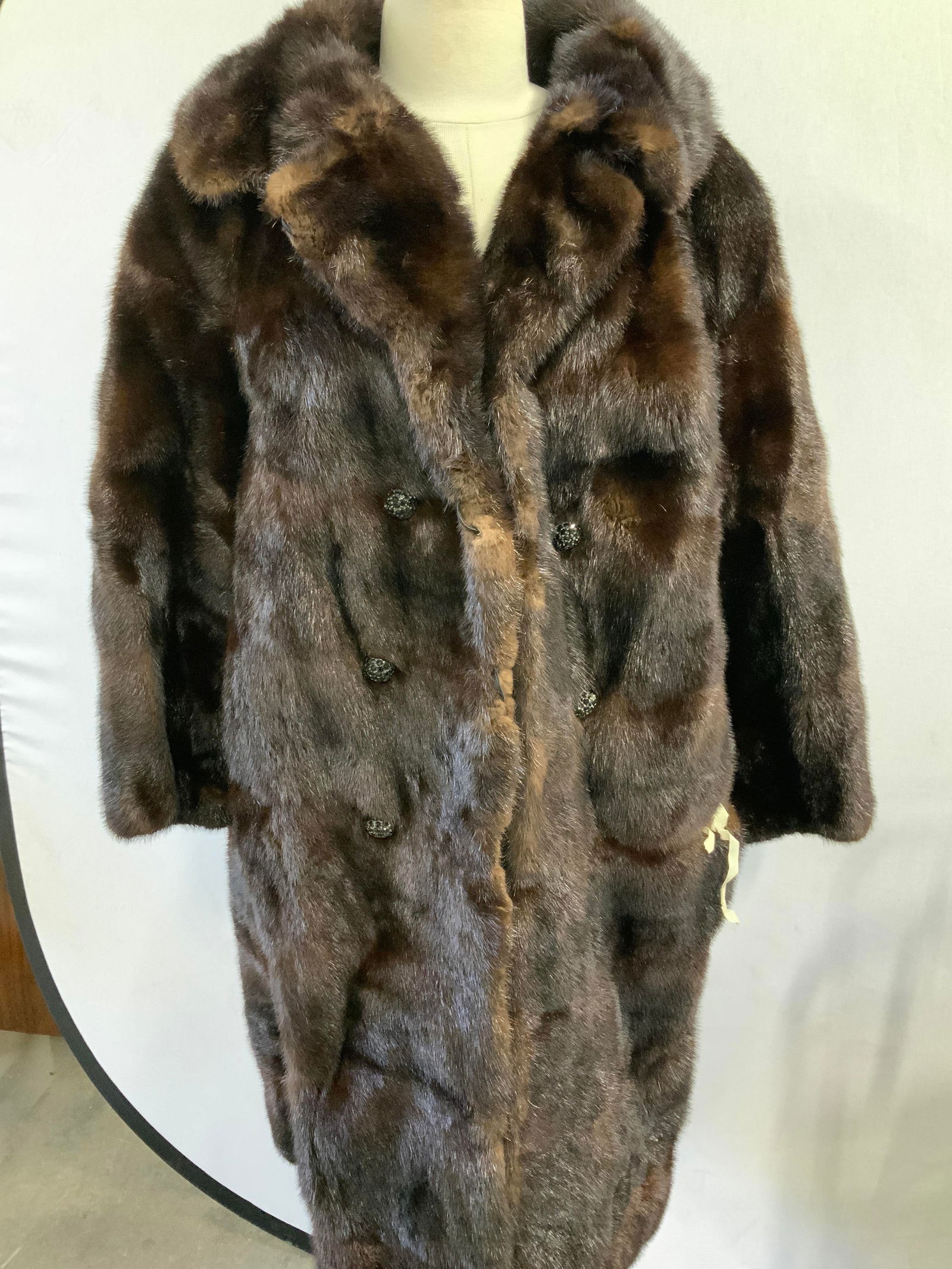 Custom Made Dark Mink Fur Coat w Silk Lining (1 of 14)