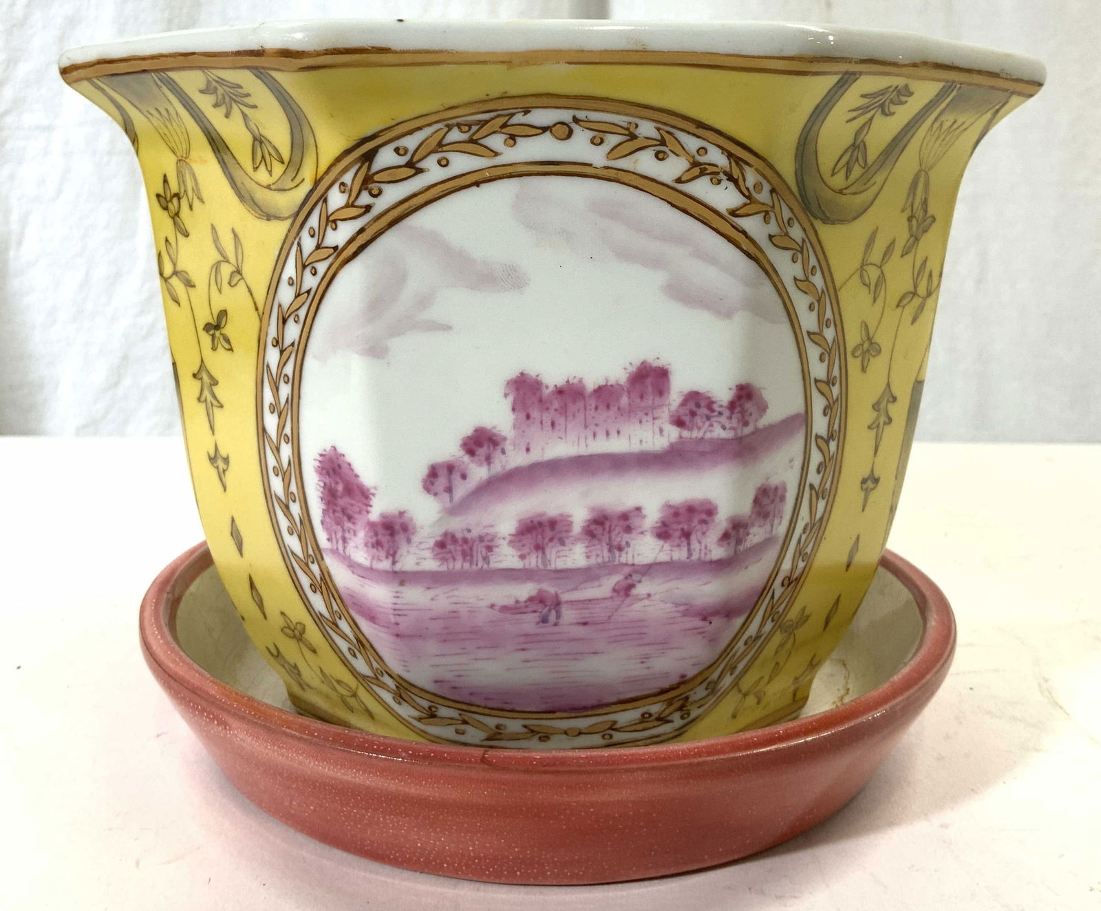 Vntg Asian Porcelain Planter & Drainage Dish (1 of 7)