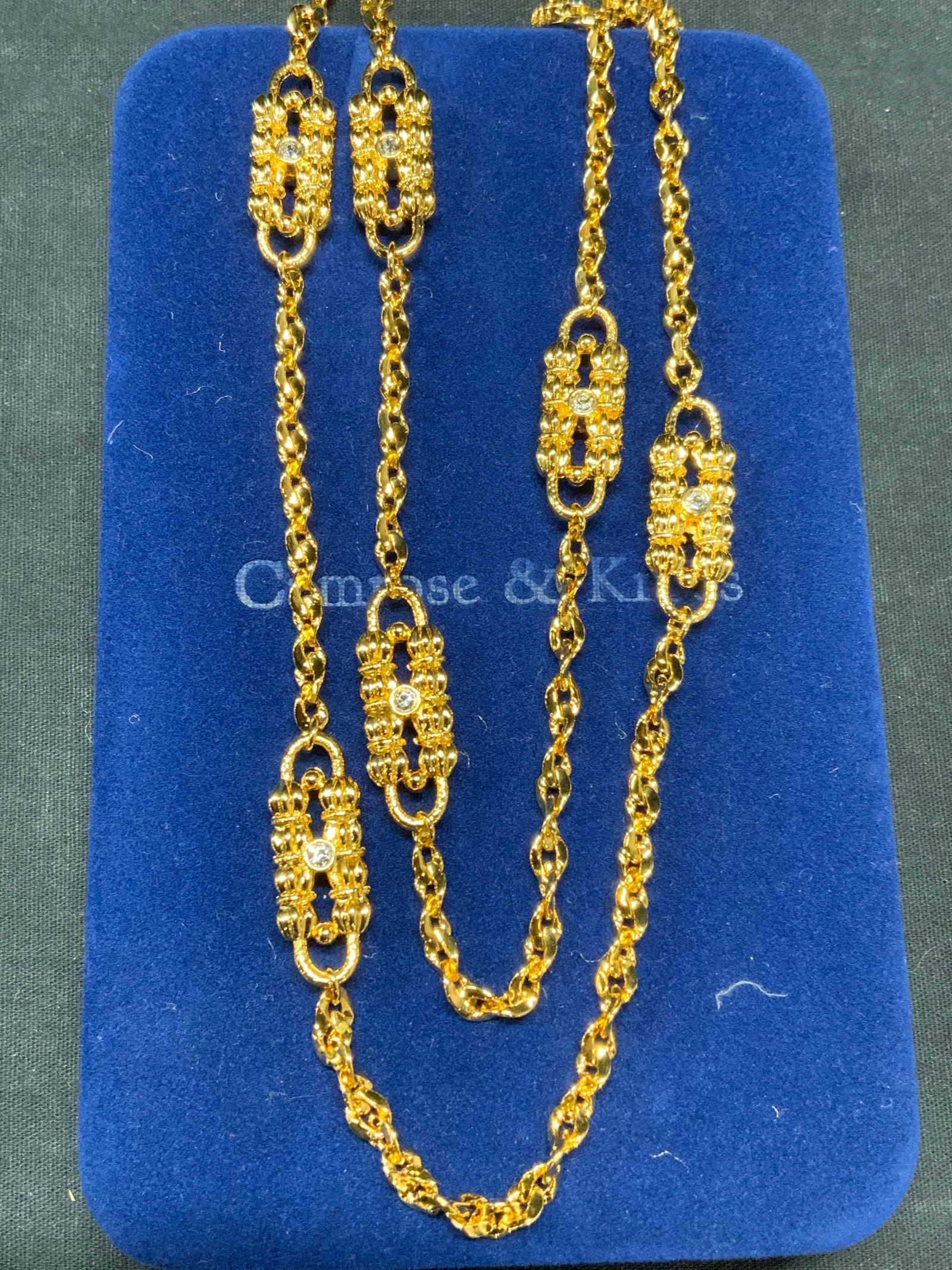 JBK Jacqueline Kennedy Gold Tn Crystal Necklace (1 of 7)