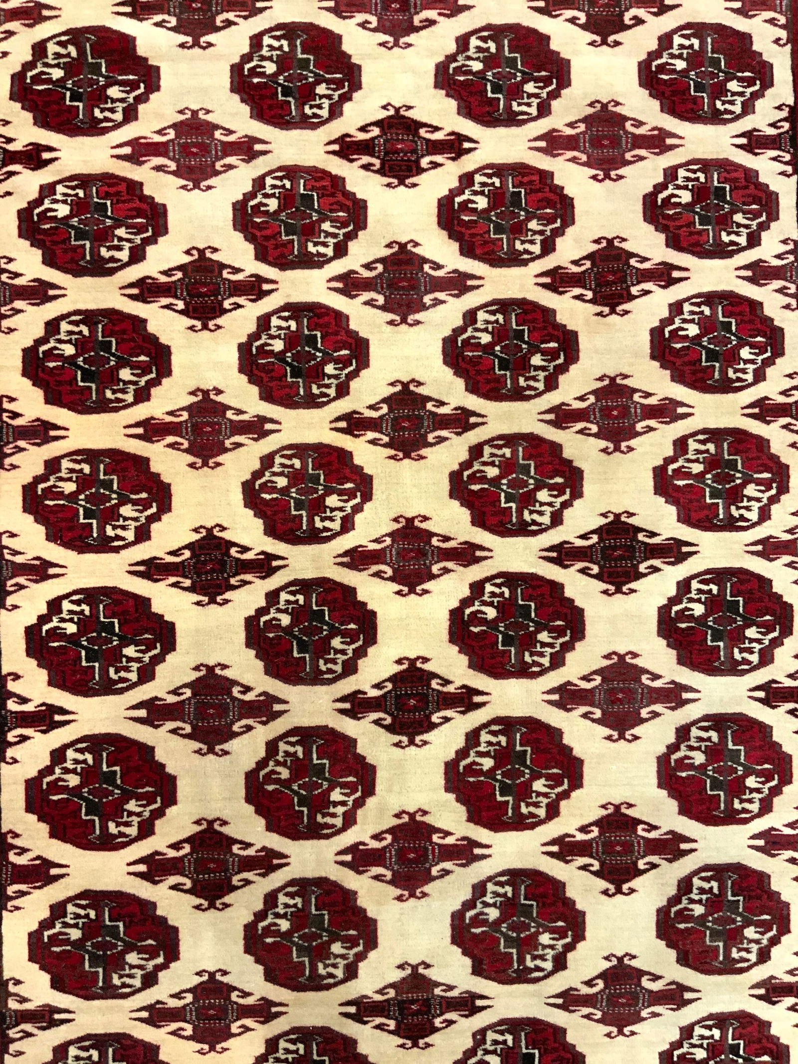 Vntg Handmade BOKHARA Fringed Wool Area Rug (1 of 9)