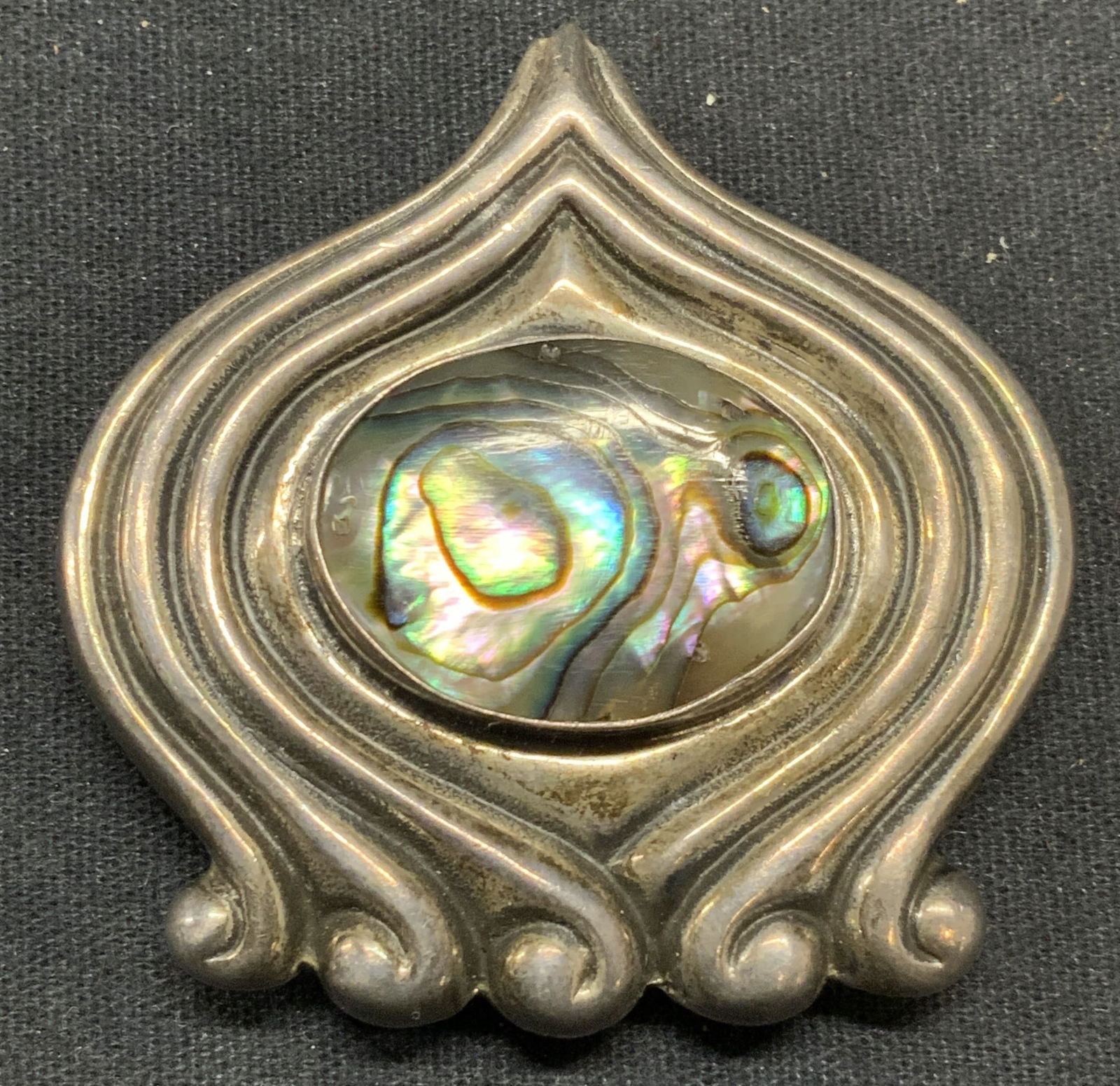 MMA Mexico Sterling Silver Abalone Brooch Pendant (1 of 6)