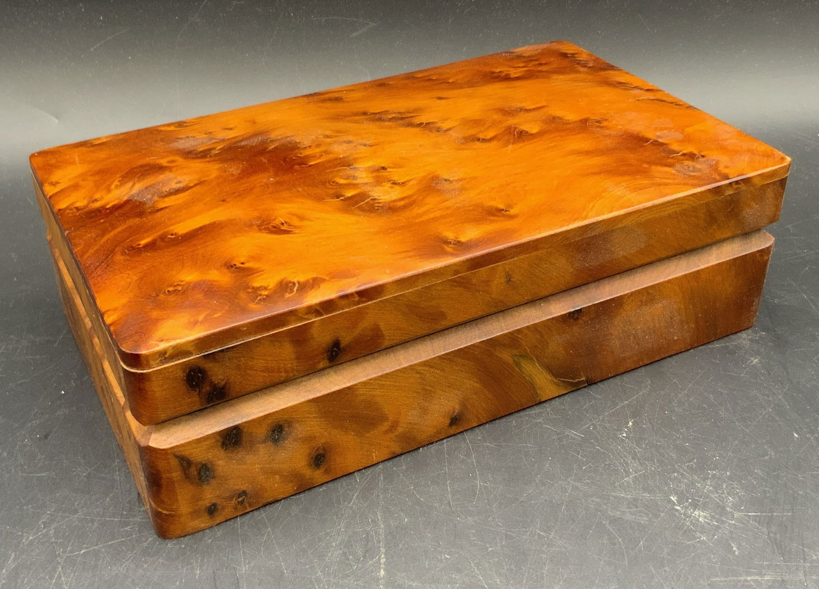 Vintage Burl Wood Rectangular Keepsake Box (1 of 13)