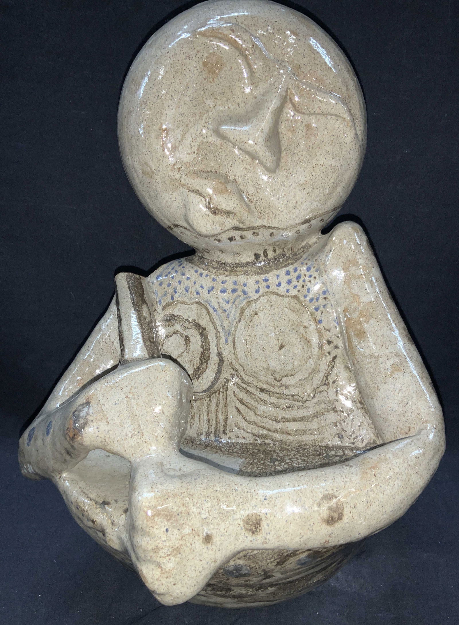 Ceramic Folk Art Figural Sculpture 1ft3in (1 of 9)