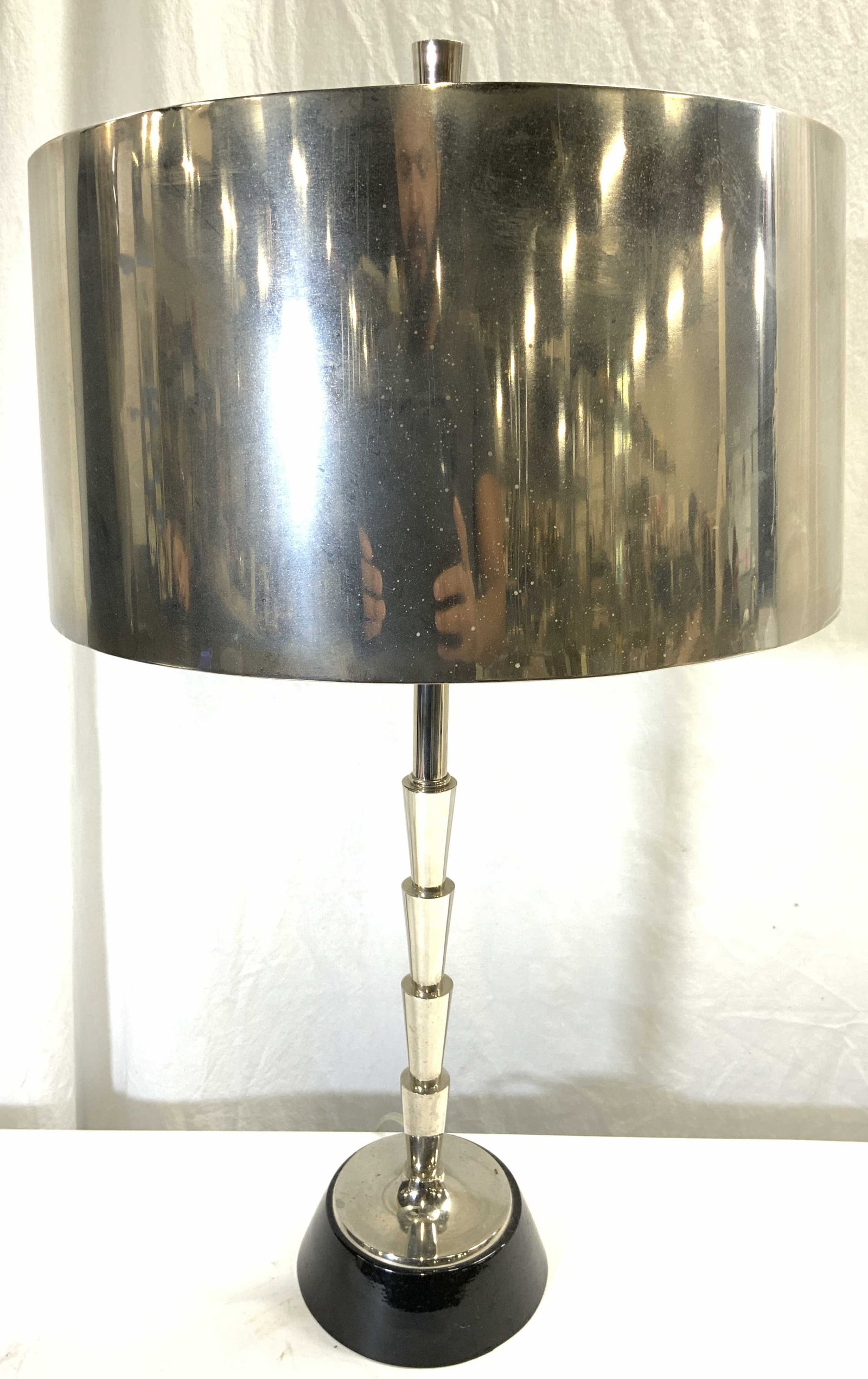 Industrial Modern Chrome Metal Table Lamp (1 of 8)
