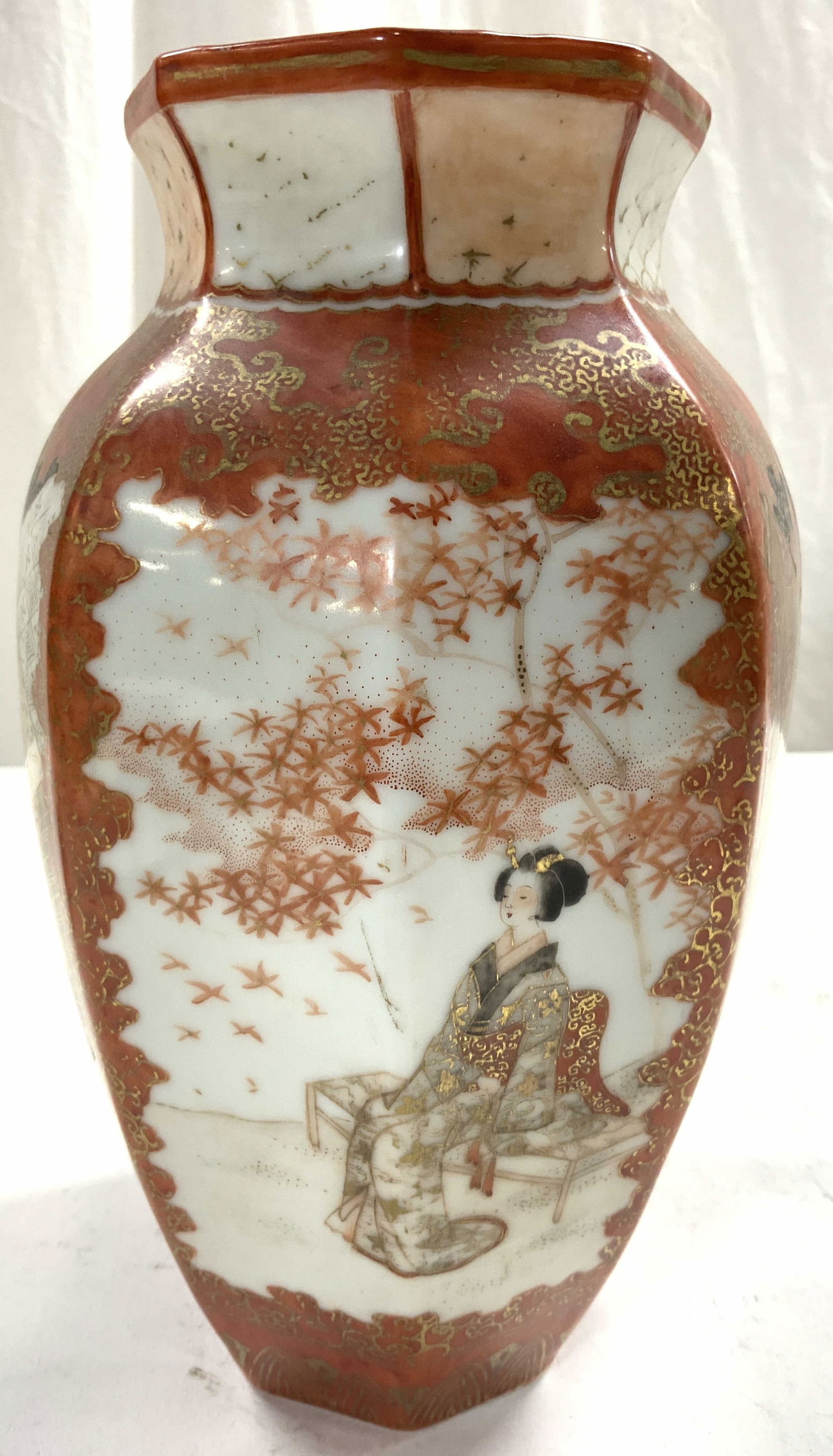 Signed Hand Painted Asian Porcelain Vase Vessel (1 of 7)
