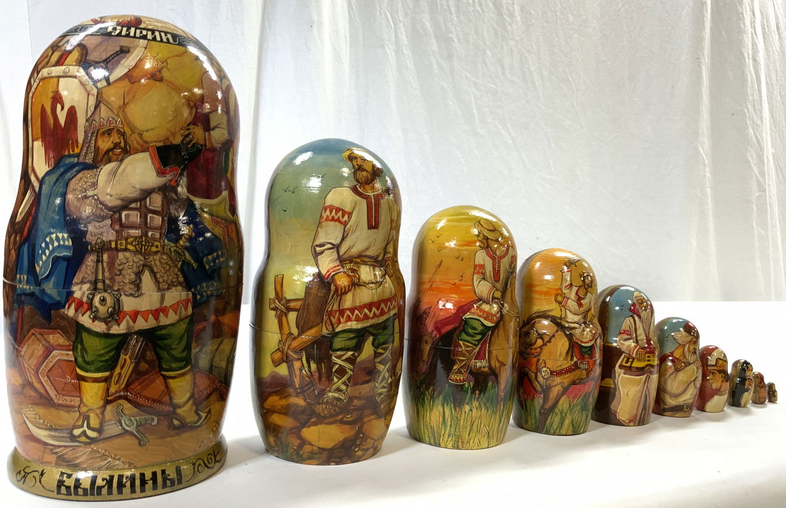 10 Pc Signed Vintage Russian Nesting Doll (1 of 13)