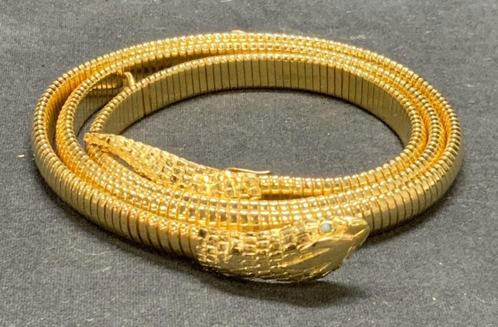 Vintage Accessocraft Gilt Stretch Snake Belt (1 of 8)