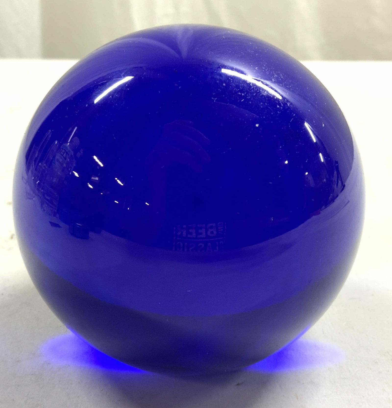 Signed Vintage Cobalt Blue Art Glass Paperweight Auction