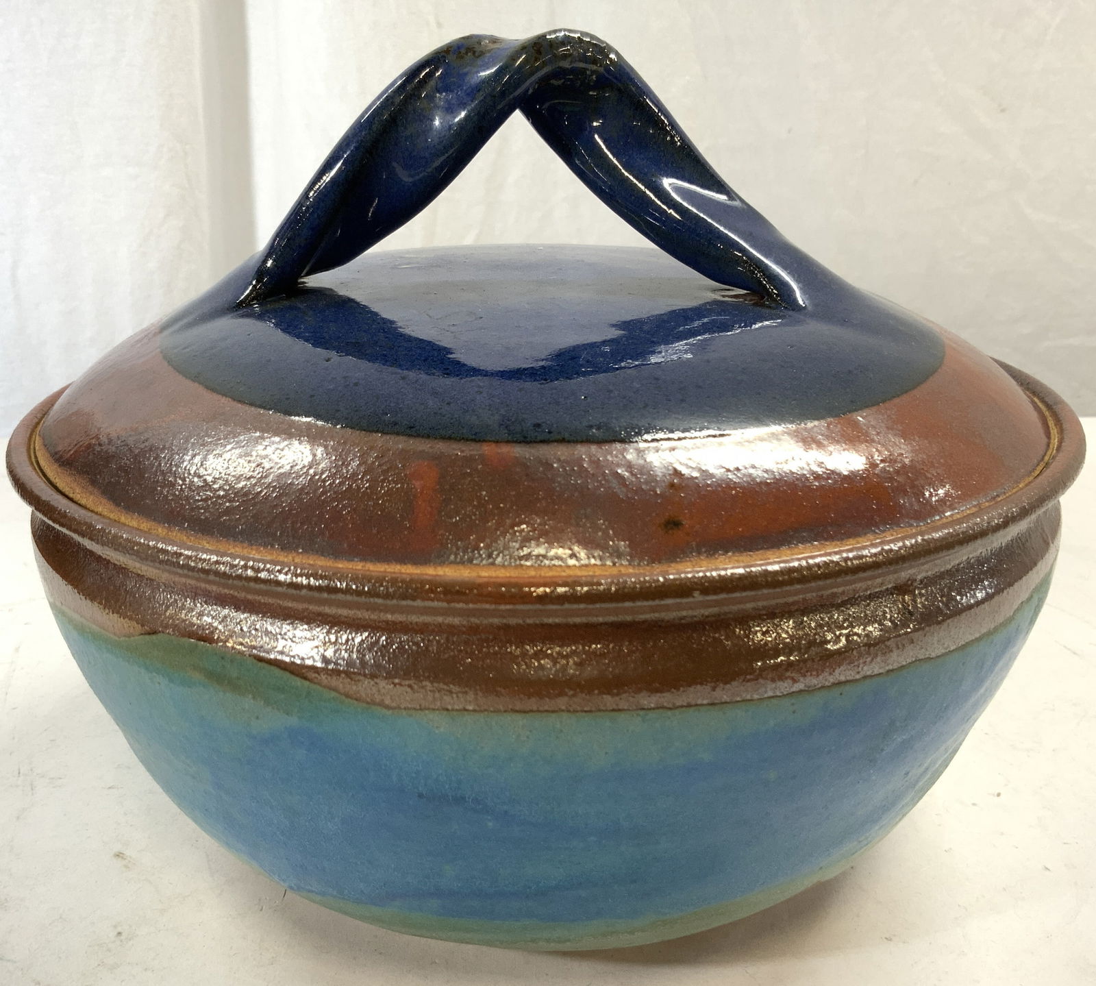 Vintage Handmade Ceramic Serving Bowl W Lid (1 of 6)
