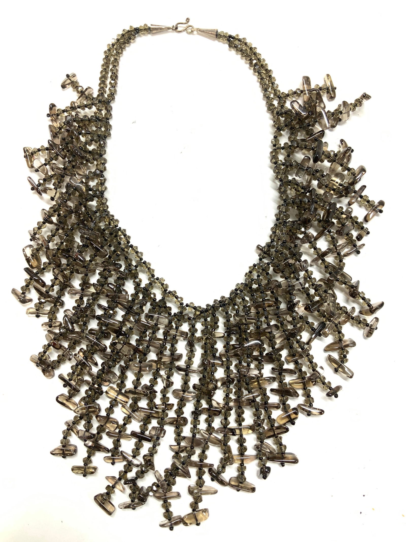 Smokey Quartz Tassel Bib Necklace, 1273 carats (1 of 6)
