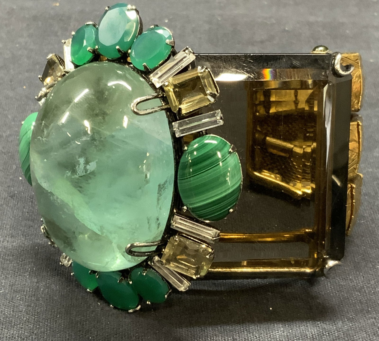 Chunky Multi Gemstone Cuff Statement Bracelet (1 of 7)