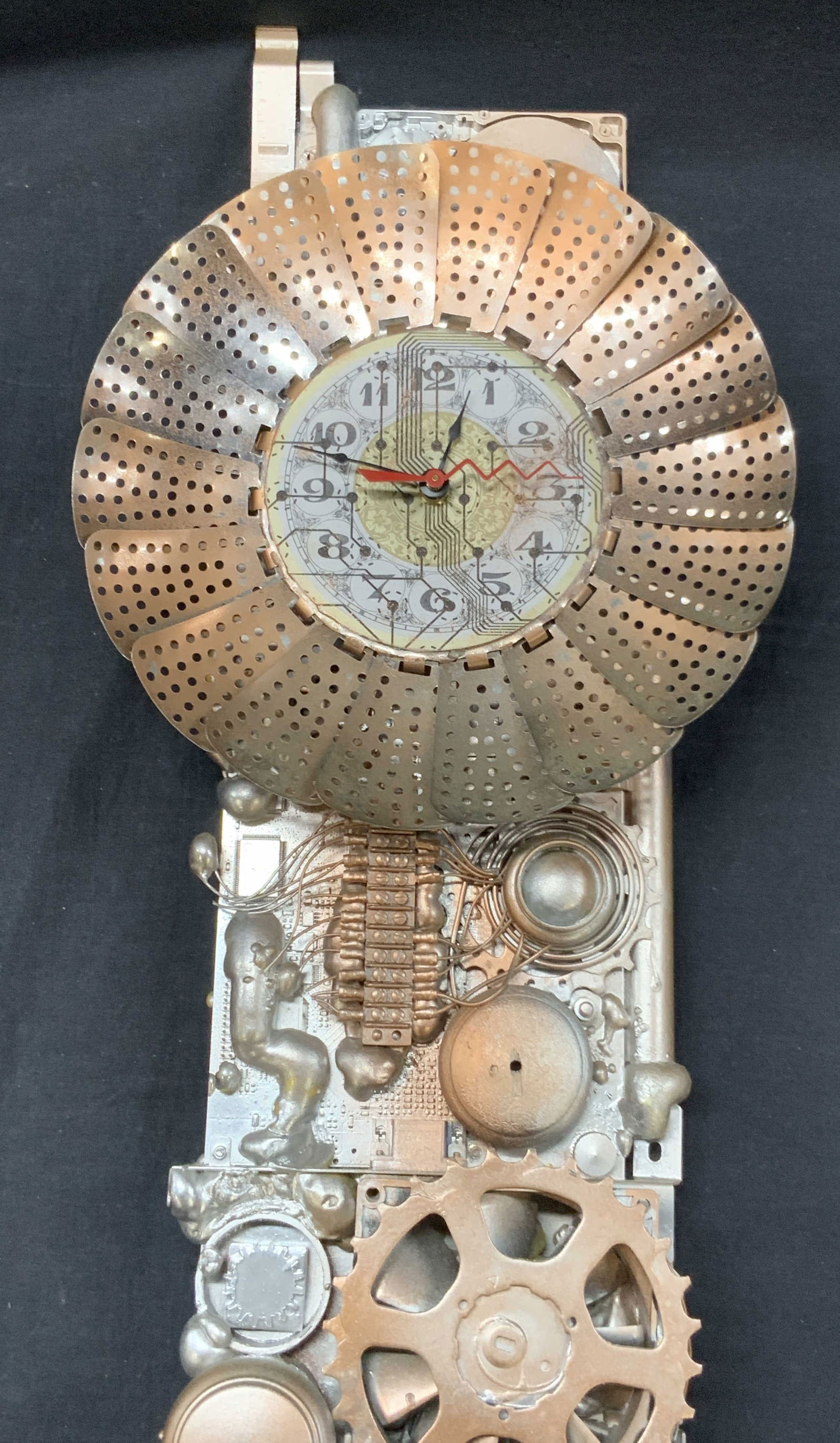 Sgd Colander Steampunk Style Wall Clock Sculpture (1 of 10)